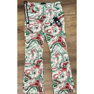 $145 Dead Than Cool Jacquard Marble Abstract Tapestry Luxury Streetwear Pants 31